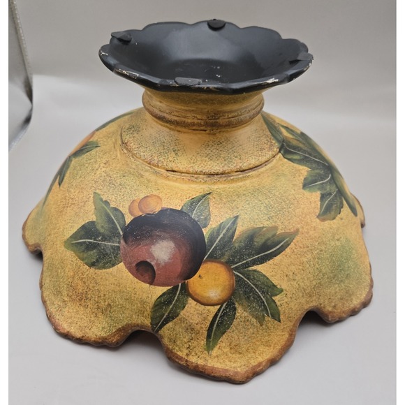 Pedestal Fruit Bowl, Large Italian Style VTG Gold And Brown Edges Light Weight. - Picture 5 of 8